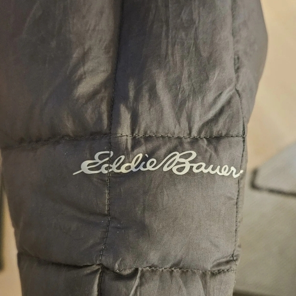 Eddie Bauer Goose Down Cinch Hooded Puffer Coat Parka Detachable Fur Trim Wmns M - Picture 4 of 11